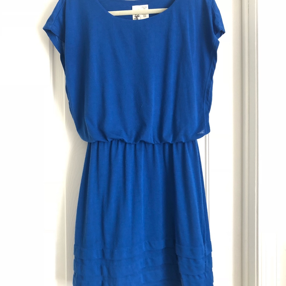 Royal blue cap sleeved dress